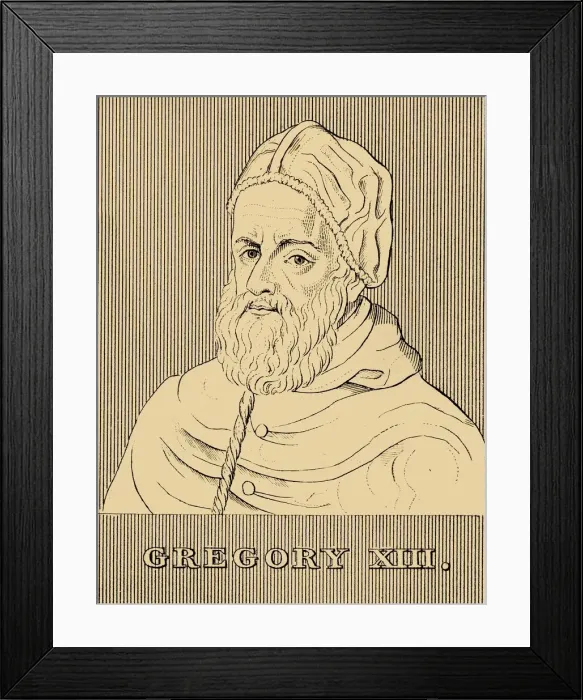 Framed Print : Gregory XIII, (1502-1585), 1830. Creator: Unknown Framed Print : Gregory XIII, (1502-1585), 1830. Creator: Unknown