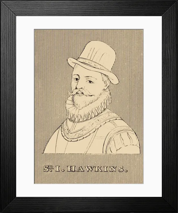 Framed Print : Sir I. Hawkins, (1532-1595), 1830. Creator: Unknown Framed Print : Sir I. Hawkins, (1532-1595), 1830. Creator: Unknown