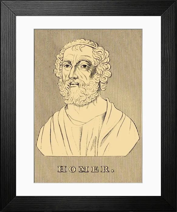 Framed Print : Homer, (c800-701 BC), 1830. Creator: Unknown Framed Print : Homer, (c800-701 BC), 1830. Creator: Unknown