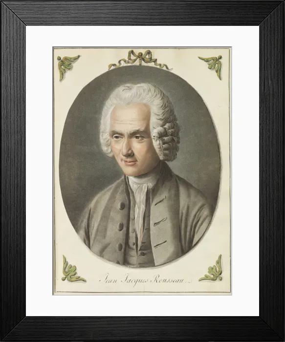 Framed Print : Portrait of Jean-Jacques Rousseau (1712-1778), ca 1775. Creator: Saint-Aubin, Augustin Framed Print : Portrait of Jean-Jacques Rousseau (1712-1778), ca 1775. Creator: Saint-Aubin, Augustin