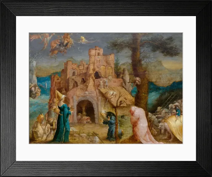 Framed Print : The Temptation of Saint Anthony, First Half of 16th cen Creator: Wellens de Cock Framed Print : The Temptation of Saint Anthony, First Half of 16th cen Creator: Wellens de Cock