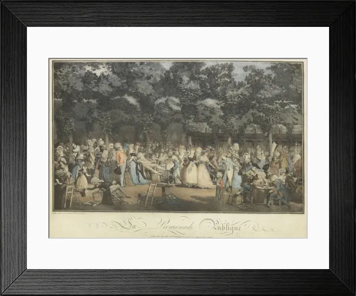 Framed Print : La promenade publique, 1792. Creator: Debucourt, Philibert-Louis (1755-1832) Framed Print : La promenade publique, 1792. Creator: Debucourt, Philibert-Louis (1755-1832)