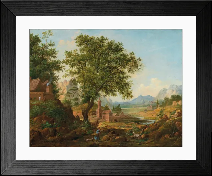 Framed Print : Chinese landscape with staffage, 1830-1840s. Creator: Legashov, Anton Mikhaylovich (1798-1865) Framed Print : Chinese landscape with staffage, 1830-1840s. Creator: Legashov, Anton Mikhaylovich (1798-1865)