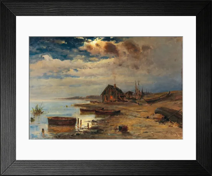 Framed Print : Evening Mood on the Baltic Sea Coast, 1907. Creator: Klever, Juli Julievich (Julius) von Framed Print : Evening Mood on the Baltic Sea Coast, 1907. Creator: Klever, Juli Julievich (Julius) von