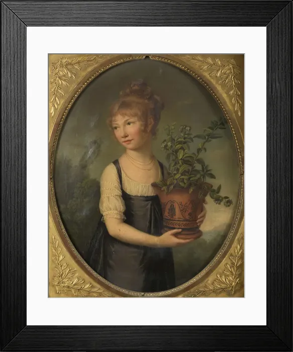 Framed Print : Madame Larsonnier, nee Edmee Gabiou as a little girl with an Etruscan vase Framed Print : Madame Larsonnier, nee Edmee Gabiou as a little girl with an Etruscan vase