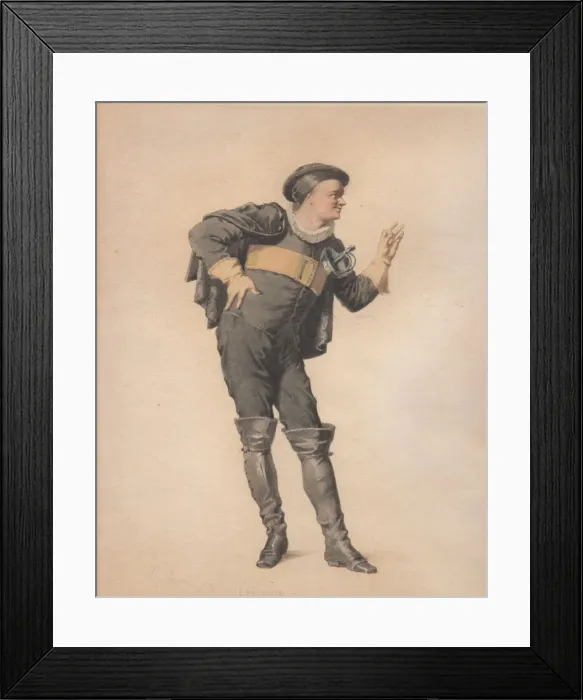 Framed Print : Crispin in Les Folies amoureuses by Jean-Francois Regnard. Creator: Geffroy Framed Print : Crispin in Les Folies amoureuses by Jean-Francois Regnard. Creator: Geffroy