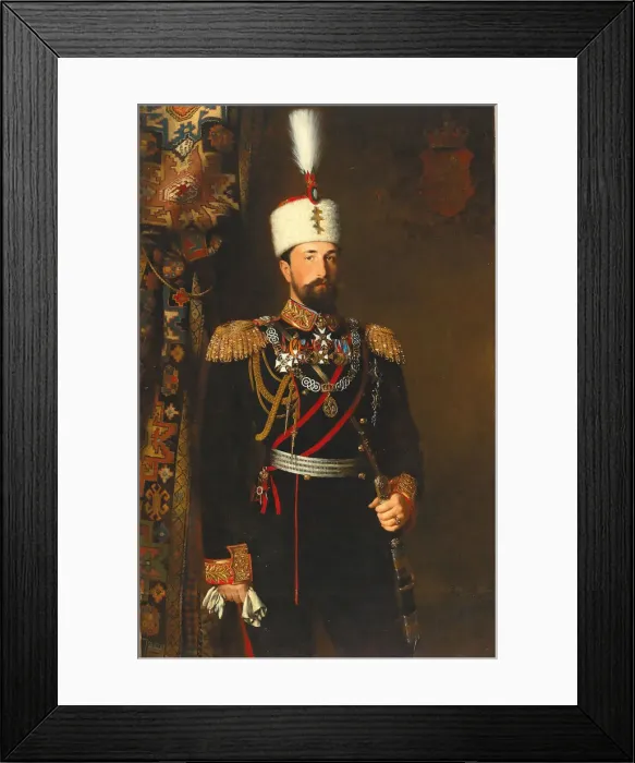 Framed Print : Portrait of Prince Alexander I of Bulgaria (1857-1893), 1881. Creator: Dielitz, Konrad Wilhelm