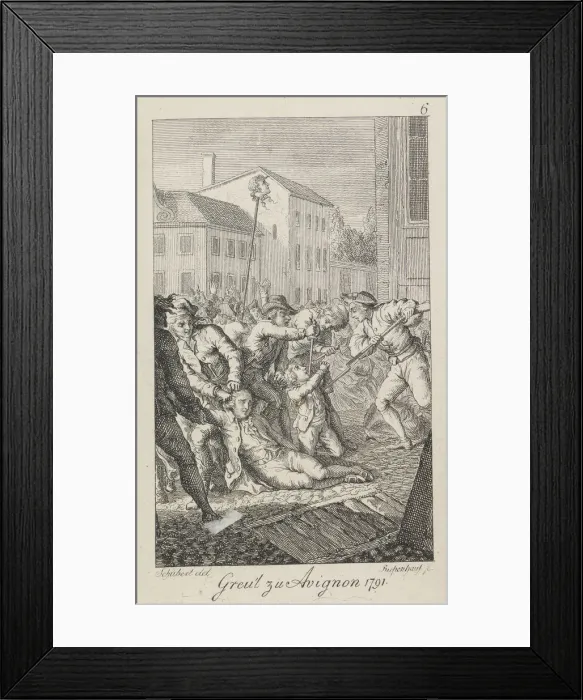 Framed Print : The massacres of La Glaciere on 16-17 October 1791, 1793-1799. Creator: Riepenhausen Framed Print : The massacres of La Glaciere on 16-17 October 1791, 1793-1799. Creator: Riepenhausen