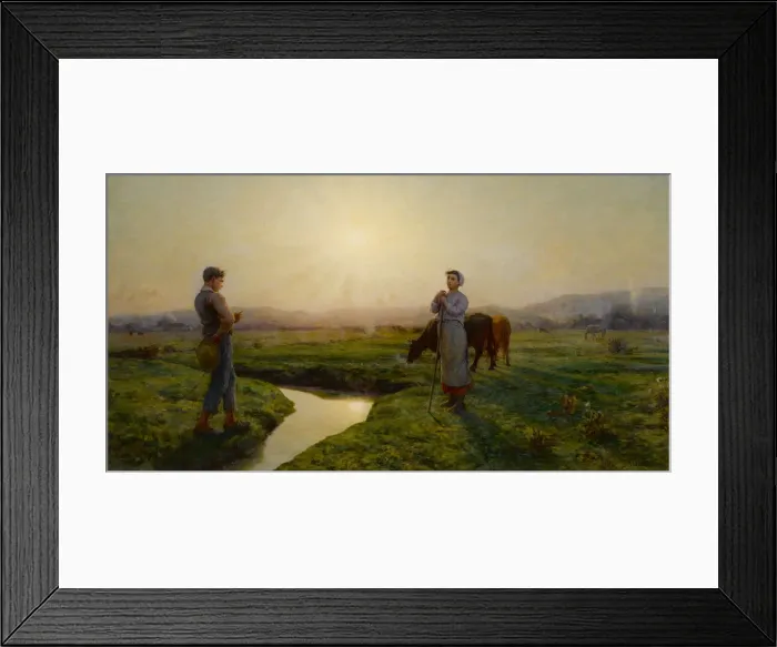 Framed Print : In the morning, 1883. Creator: Breton, Jules (1827-1906) Framed Print : In the morning, 1883. Creator: Breton, Jules (1827-1906)