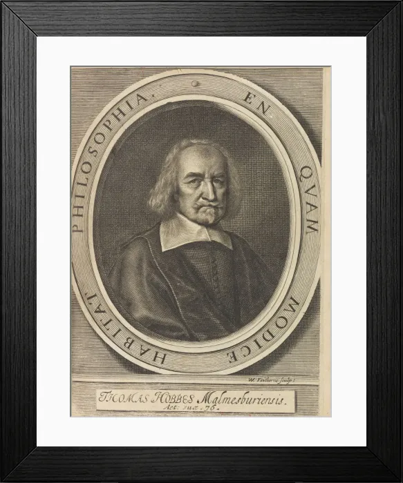 Framed Print : Portrait of Thomas Hobbes (1588-1679), 1642. Creator: Faithorne, William, the Elder (1616-1691) Framed Print : Portrait of Thomas Hobbes (1588-1679), 1642. Creator: Faithorne, William, the Elder (1616-1691)