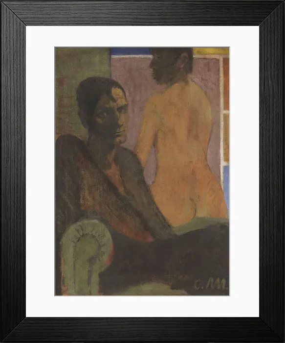 Framed Print : Self-Portrait with back act, ca 1929. Creator: Mueller, Otto (1874-1930) Framed Print : Self-Portrait with back act, ca 1929. Creator: Mueller, Otto (1874-1930)