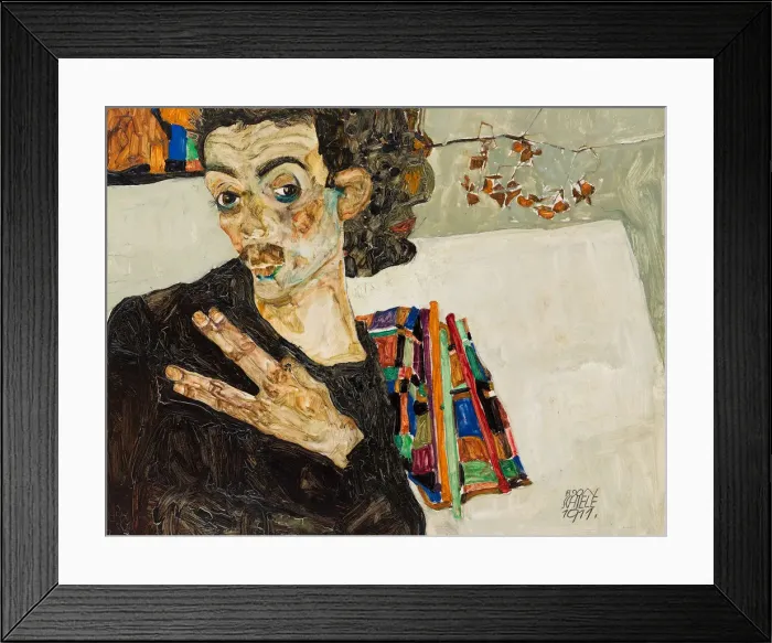 Framed Print : Self-Portrait, 1911. Creator: Schiele, Egon (1890-1918) Framed Print : Self-Portrait, 1911. Creator: Schiele, Egon (1890-1918)