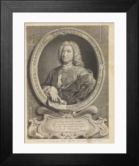 Framed Print : Portrait of the mathematician Johann Bernoulli (1667-1748), 1742. Creator: Anonymous Framed Print : Portrait of the mathematician Johann Bernoulli (1667-1748), 1742. Creator: Anonymous