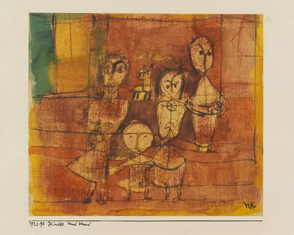 Kinder und Hund (Children and dog), 1920. Creator: Klee, Paul (1879-1940)