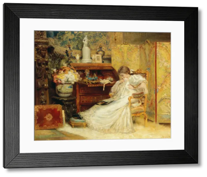 Framed Print : The Tender Creature. Creator: Makovsky, Konstantin Yegorovich (1839-1915) Framed Print : The Tender Creature. Creator: Makovsky, Konstantin Yegorovich (1839-1915)
