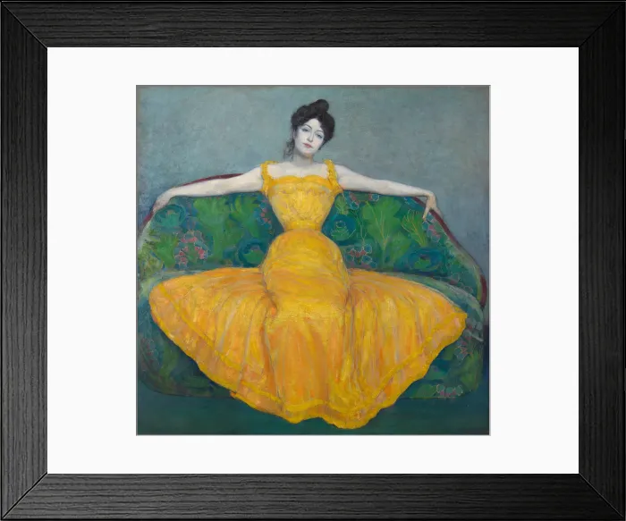 Framed Print : Lady in yellow, 1899. Creator: Kurzweil, Max (Maximilian) (1867-1916) Framed Print : Lady in yellow, 1899. Creator: Kurzweil, Max (Maximilian) (1867-1916)