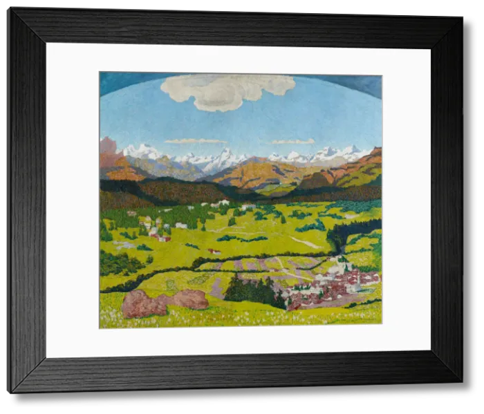 Framed Print : Panorama of Flims. Triptych, central panel, 1904. Creator: Giacometti, Giovanni (1868-1933) Framed Print : Panorama of Flims. Triptych, central panel, 1904. Creator: Giacometti, Giovanni (1868-1933)