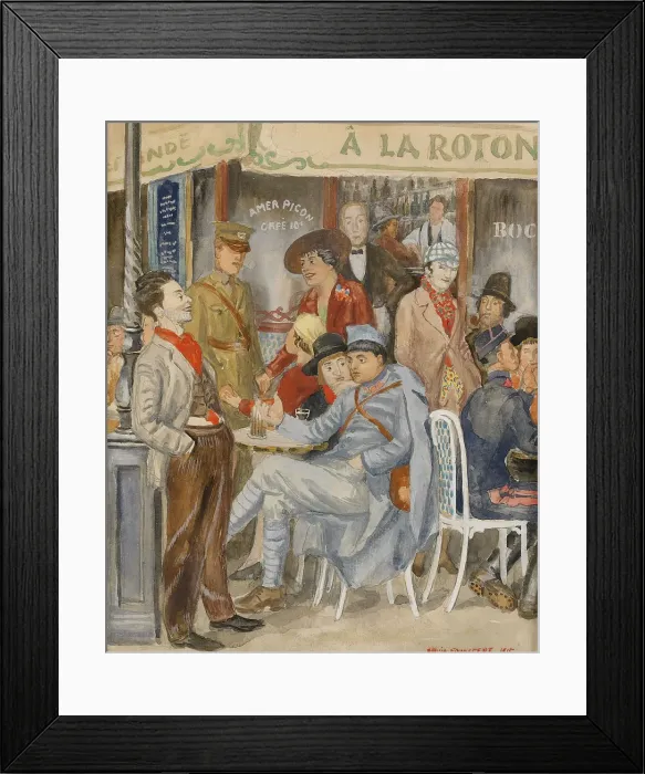 Framed Print : Cafe La Rotonde (Moise Kisling during the holidays), 1915. Creator: Fougstedt Framed Print : Cafe La Rotonde (Moise Kisling during the holidays), 1915. Creator: Fougstedt