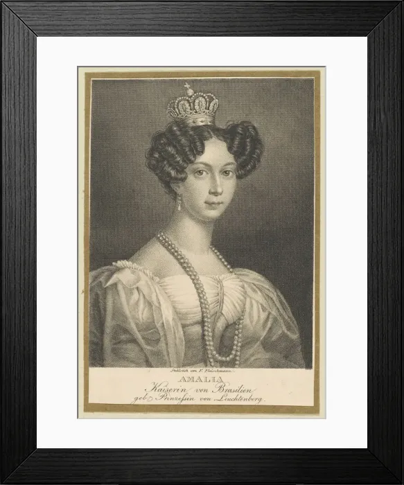 Framed Print : Amelie of Leuchtenberg (1812-1873), Empress of Brazil, 1830. Creator: Fleischmann Framed Print : Amelie of Leuchtenberg (1812-1873), Empress of Brazil, 1830. Creator: Fleischmann