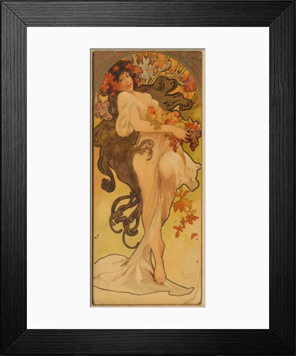Framed Print : Autumn (From the Series Les Saisons), c. 1900. Creator: Mucha, Alfons Marie (1860-1939) Framed Print : Autumn (From the Series Les Saisons), c. 1900. Creator: Mucha, Alfons Marie (1860-1939)