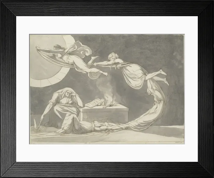 Framed Print : Conjuration scene with a witch at the altar, 1779. Creator: Füssli (Fuseli), Johann Heinrich Framed Print : Conjuration scene with a witch at the altar, 1779. Creator: Füssli (Fuseli), Johann Heinrich