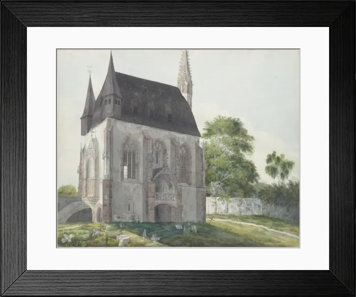 Framed Print : The Totenkapelle in Kiedrich, ca 1814. Creator: Fohr, Carl Philipp (1795-1818) Framed Print : The Totenkapelle in Kiedrich, ca 1814. Creator: Fohr, Carl Philipp (1795-1818)
