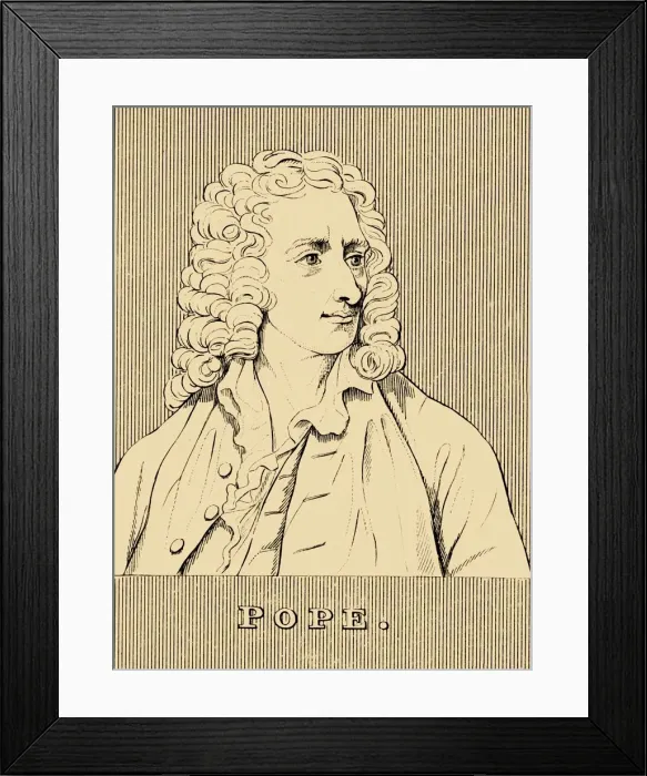 Framed Print : Pope, (1688-1744), 1830. Creator: Unknown Framed Print : Pope, (1688-1744), 1830. Creator: Unknown