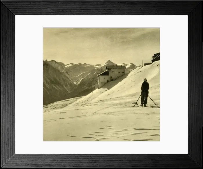 Framed Print : Skiing on the Schmittenhohe, Austria, c1935. Creator: Unknown Framed Print : Skiing on the Schmittenhohe, Austria, c1935. Creator: Unknown
