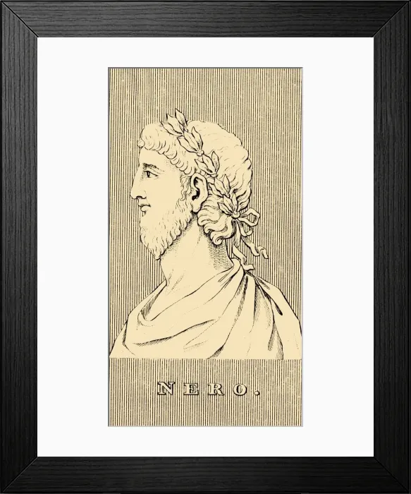 Framed Print : Nero, (37- 68 AD), 1830. Creator: Unknown Framed Print : Nero, (37- 68 AD), 1830. Creator: Unknown