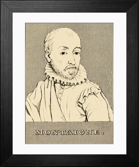 Framed Print : Montaigne, (1533-1592), 1830. Creator: Unknown Framed Print : Montaigne, (1533-1592), 1830. Creator: Unknown