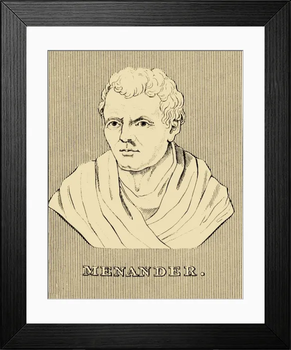 Framed Print : Menander, (c342-290 BC), 1830. Creator: Unknown Framed Print : Menander, (c342-290 BC), 1830. Creator: Unknown
