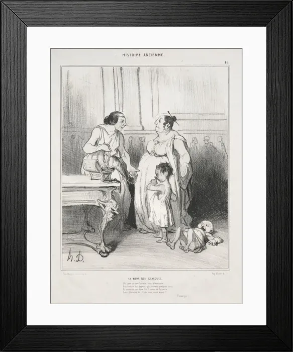 Framed Print : Ancient History, plate 46: The Mother of the Gracchi, 1842. Creator: Honore Daumier (French Framed Print : Ancient History, plate 46: The Mother of the Gracchi, 1842. Creator: Honore Daumier (French