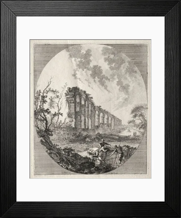 Framed Print : Ancient Ruins: Ancient Aqueduct, 1756. Creator: Jean-Claude-Richard de Saint-Non (French Framed Print : Ancient Ruins: Ancient Aqueduct, 1756. Creator: Jean-Claude-Richard de Saint-Non (French