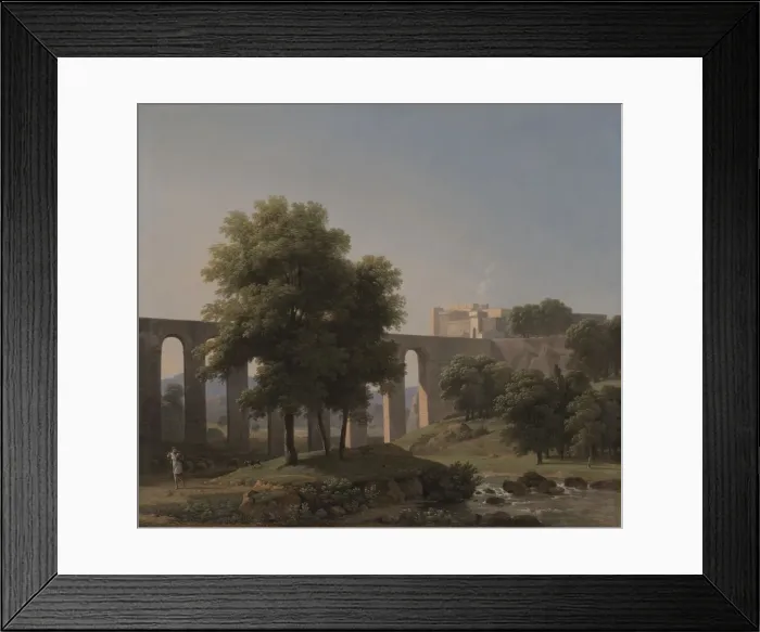 Framed Print : An Aqueduct Near a Fortress, 1807. Creator: Jean-Victor Bertin (French, 1767-1842) Framed Print : An Aqueduct Near a Fortress, 1807. Creator: Jean-Victor Bertin (French, 1767-1842)