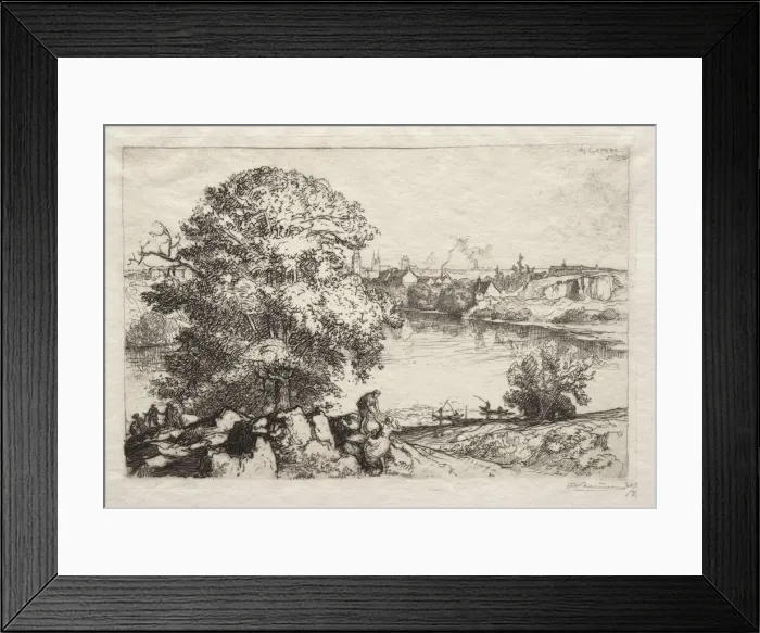 Framed Print : Angers: LEtang St. Nicolas, 1912. Creator: Auguste Louis Lepere (French, 1849-1918) Framed Print : Angers: LEtang St. Nicolas, 1912. Creator: Auguste Louis Lepere (French, 1849-1918)