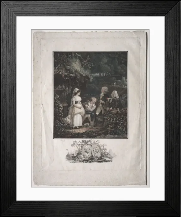 Framed Print : Annette and Lubin, 1789. Creator: Philibert Louis Debucourt (French, 1755-1832) Framed Print : Annette and Lubin, 1789. Creator: Philibert Louis Debucourt (French, 1755-1832)