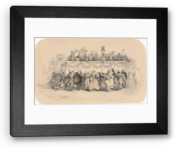 Framed Print : An Insect Ball, 1835. Creator: Jean-Jacques Grandville (French, 1803-1847) Framed Print : An Insect Ball, 1835. Creator: Jean-Jacques Grandville (French, 1803-1847)