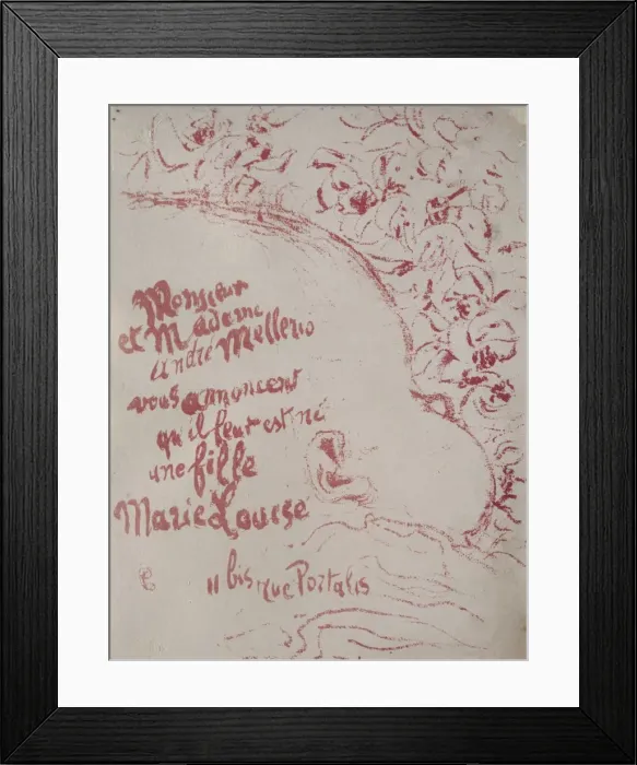 Framed Print : Announcement of a birth, 1898. Creator: Pierre Bonnard (French, 1867-1947) Framed Print : Announcement of a birth, 1898. Creator: Pierre Bonnard (French, 1867-1947)