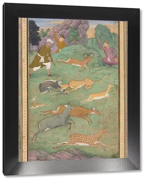 Antelope and deer hunt, c. 1602-1604. Creator: Govardhan (Indian, active c. 1596-1645)