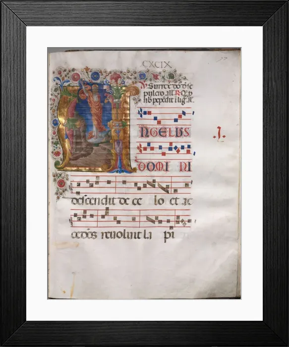 Framed Print : Antiphonary: Initial A, Resurrection, c. 1470-1480. Creator: Girolamo da Cremona (Italian) Framed Print : Antiphonary: Initial A, Resurrection, c. 1470-1480. Creator: Girolamo da Cremona (Italian)