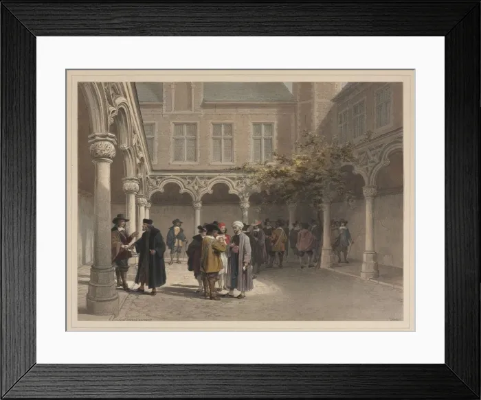 Framed Print : Ancien Bourse, Antwerp. Creator: Louis Haghe (British, 1806-1885) Framed Print : Ancien Bourse, Antwerp. Creator: Louis Haghe (British, 1806-1885)
