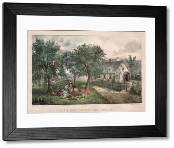 Framed Print : American Homestead, 1869. Creator: James Merritt Ives (American, 1824-1895) Framed Print : American Homestead, 1869. Creator: James Merritt Ives (American, 1824-1895)