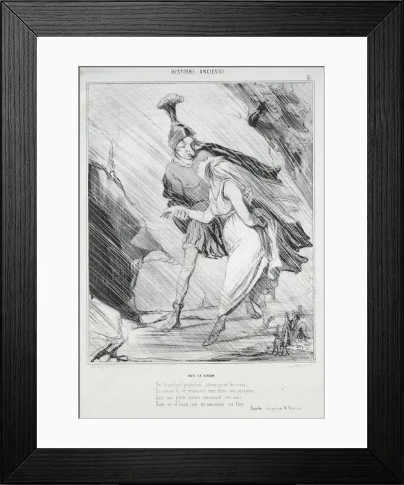 Framed Print : Ancient History (plate 15): Enee and Didon, 1842. Creator: Honore Daumier (French Framed Print : Ancient History (plate 15): Enee and Didon, 1842. Creator: Honore Daumier (French