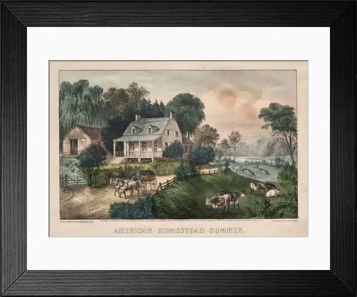 Framed Print : American Homestead, Summer, 1869. Creator: James Merritt Ives (American, 1824-1895) Framed Print : American Homestead, Summer, 1869. Creator: James Merritt Ives (American, 1824-1895)