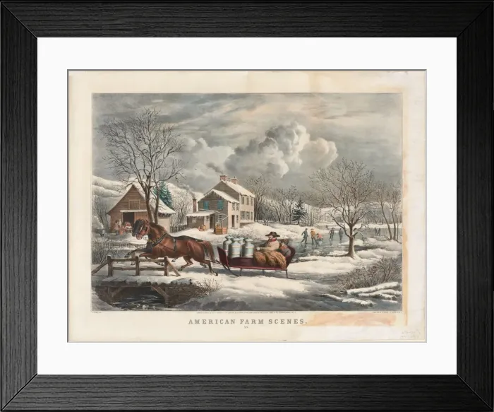 Framed Print : American Farm Scenes, Winter, 1853. Creator: Nathaniel Currier (American, 1813-1888) Framed Print : American Farm Scenes, Winter, 1853. Creator: Nathaniel Currier (American, 1813-1888)