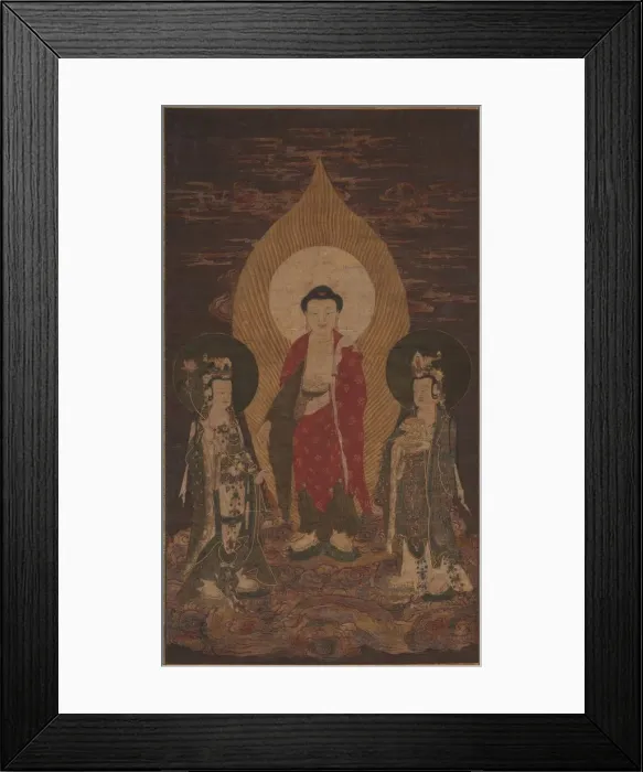 Framed Print : Amitabha Triad, possibly 1400s. Creator: Unknown Framed Print : Amitabha Triad, possibly 1400s. Creator: Unknown