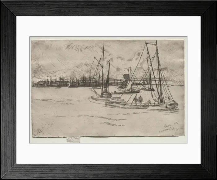 Framed Print : Amsterdam from the Tolhuis, 1863. Creator: James McNeill Whistler (American, 1834-1903) Framed Print : Amsterdam from the Tolhuis, 1863. Creator: James McNeill Whistler (American, 1834-1903)