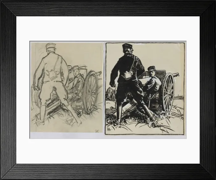 Framed Print : Artillelurs belges, 1914. Creator: Auguste Louis Lepere (French, 1849-1918) Framed Print : Artillelurs belges, 1914. Creator: Auguste Louis Lepere (French, 1849-1918)