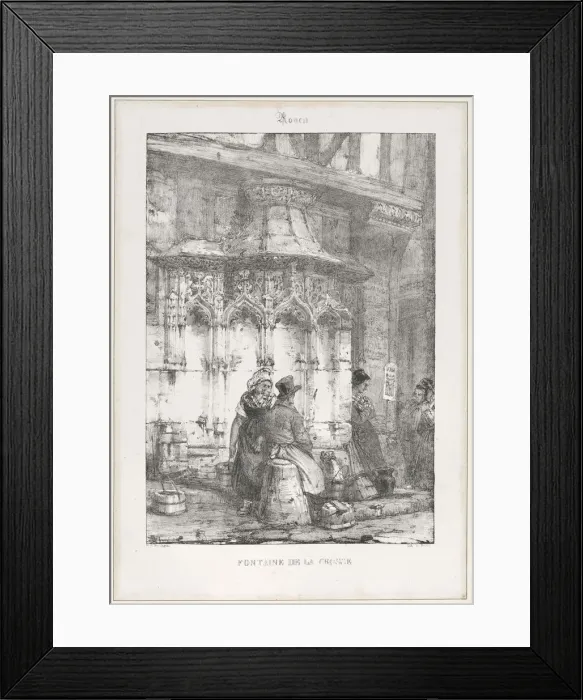 Framed Print : Architectural Remains and Fragments: Rouen - Fontaine de la Crosse, 1827. Creator Framed Print : Architectural Remains and Fragments: Rouen - Fontaine de la Crosse, 1827. Creator