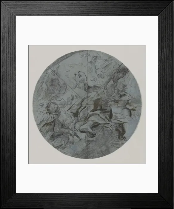 Framed Print : Apotheosis of a Saint (recto), second half 17th century. Creator: Giovanni Battista Benaschi Framed Print : Apotheosis of a Saint (recto), second half 17th century. Creator: Giovanni Battista Benaschi